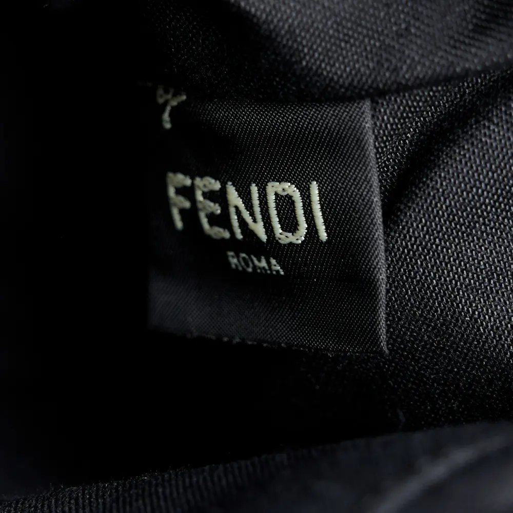 Fendi Medium Logo Embroidered By The Way Boston Bag Grezzo/Black Canvas & King Vitello Leather Gold Hardware - 图片 10