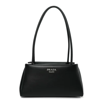Prada Mini Shoulder Bag Black Nappa Leather Silver Hardware