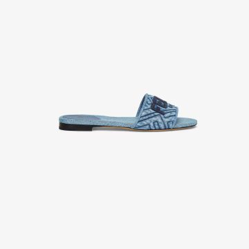 FENDI Blue denim slippers Sandal