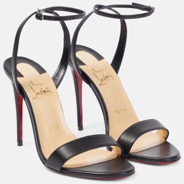 Christian Louboutin Black leather high-heeled sandals