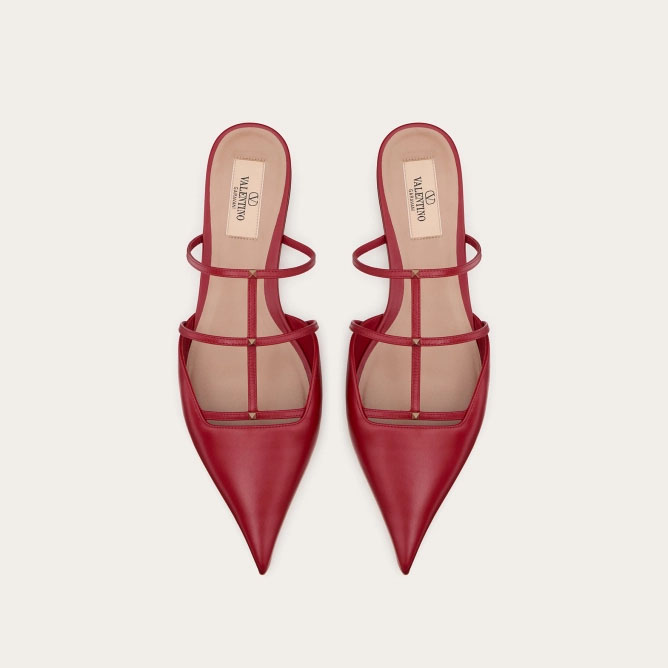 VALENTINO Calfskin micro-heeled Muller shoes (heel 2 cm high) - 图片 3