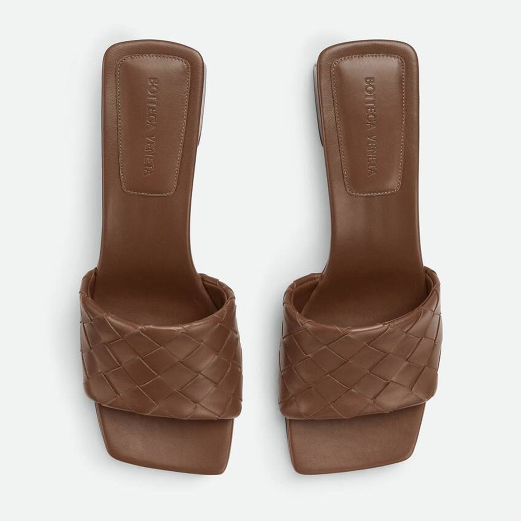 Bottega Veneta Parco Mule In Brown Intrecciato Leather Kitten-Heel Mule Sandal (Heel Height 4.5cm) - 图片 4