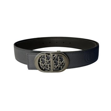 Dior Men' s Oval Buckle Belt In Black Calfskin With Silver/Gold/Gun Black Hardware 35mm