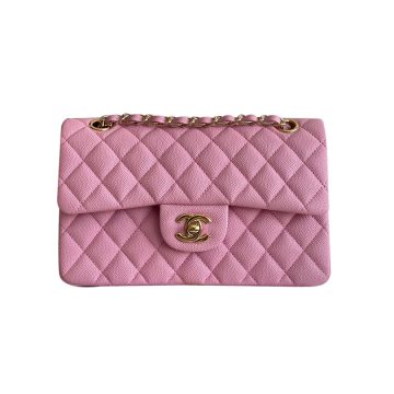 Chanel CF Pink / Green Quilted Caviar Leather Crossbody Bags
