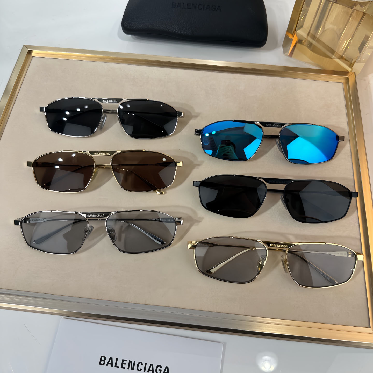 Balenciaga glasses grey silver/grey gold/black/black silver/brown gold/mirrored black color Size 63-16-145 - 图片 8