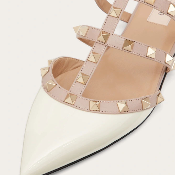 VALENTINO White patent leather studded Muller shoes - 图片 5