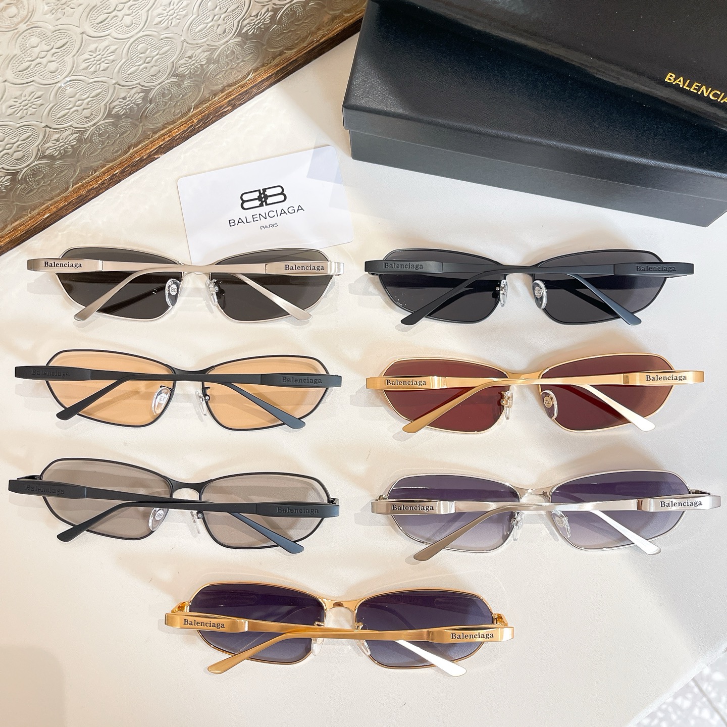 Balenciaga glasses grey black/tawny black/black/rust/silver/purple silver/purple gold color Size 66口17-135 - 图片 9