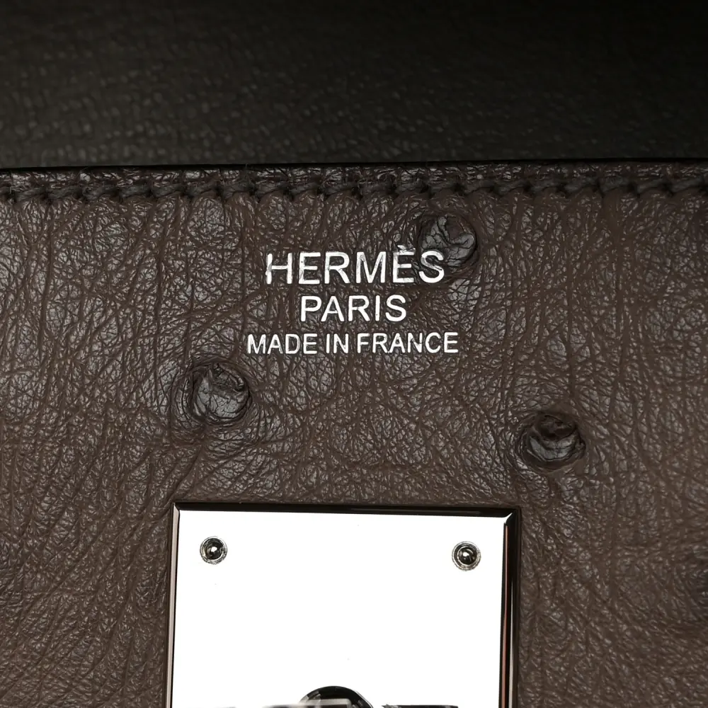 Hermès Birkin 30 Gris Tourterelle Ostrich Leather Palladium Hardware - 图片 2