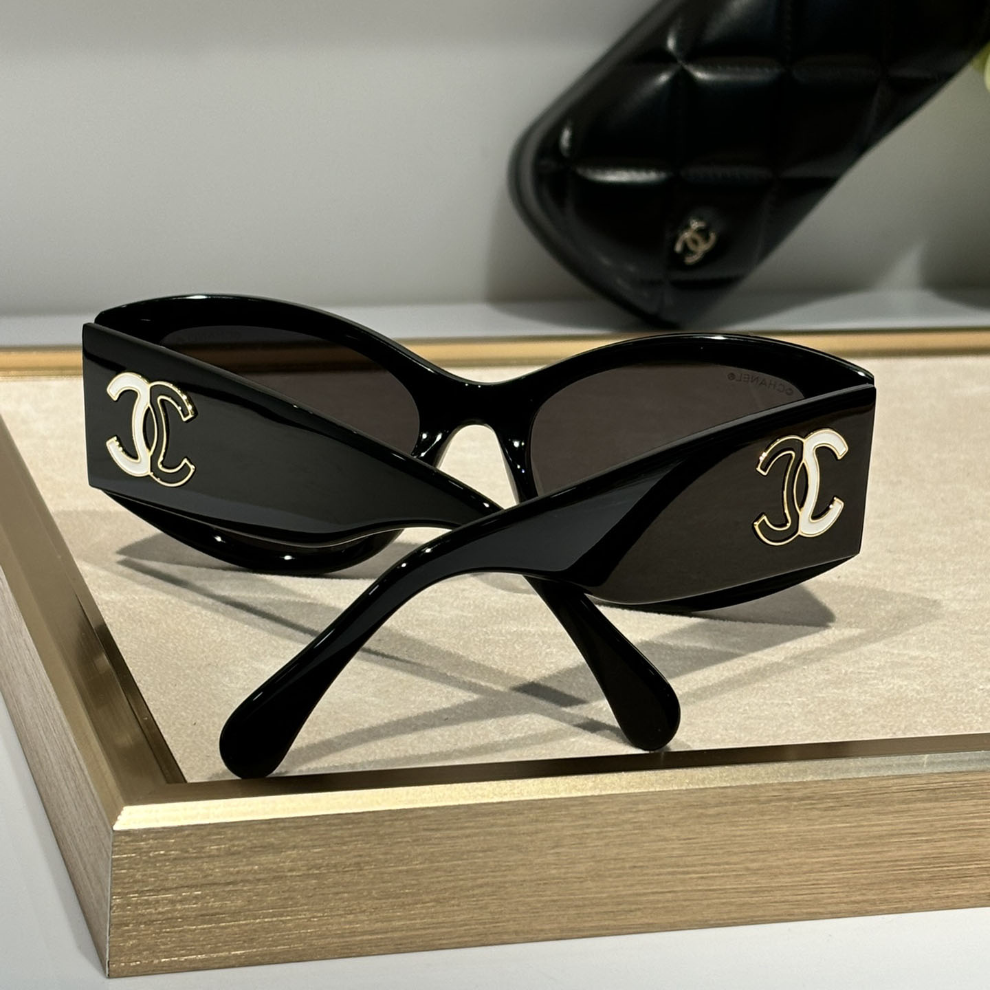 CHANEL glasses black white color size 53口19-145 - 图片 3