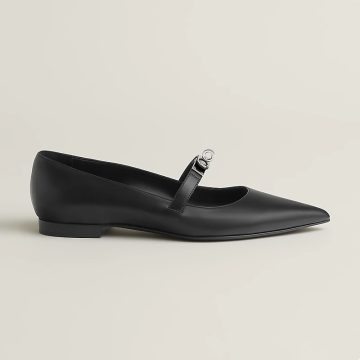 HERMES Kelly Black Ballet Shoes