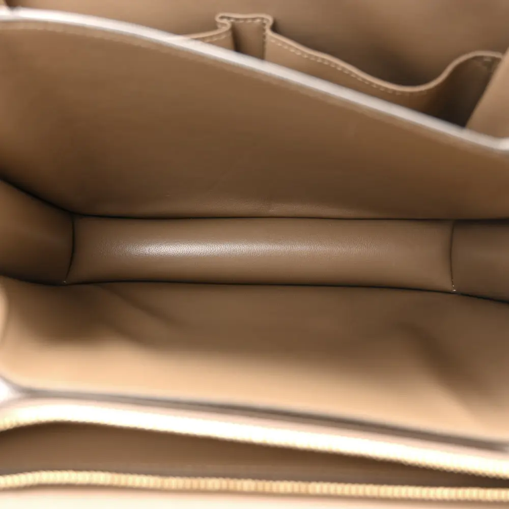 Celine Medium Classic Box Flap Bag Taupe Liege Calfskin Leather Gold Hardware - 图片 7