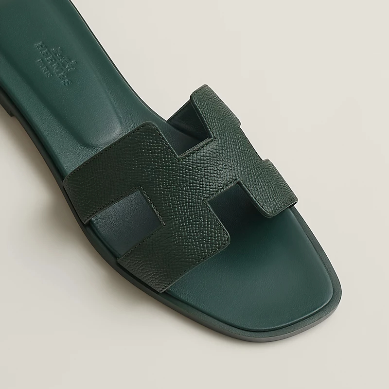 HERMES Oran Green Slippers - 图片 4