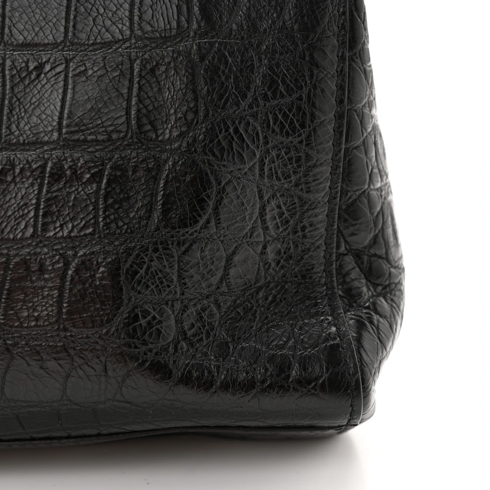 Saint Laurent Medium Kate Satchel Black Reversible Embossed Monogram Calfskin & Crocodile Leather Aged Gold Hardware - 图片 9