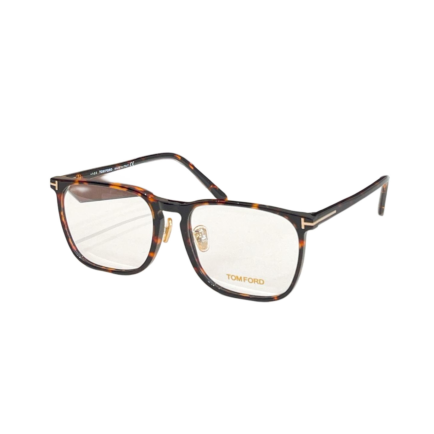 Tom Ford square frame glasses black gold/leopard/tawny/grey/blue/green color transparent lens Size 57口19-145 - 图片 3