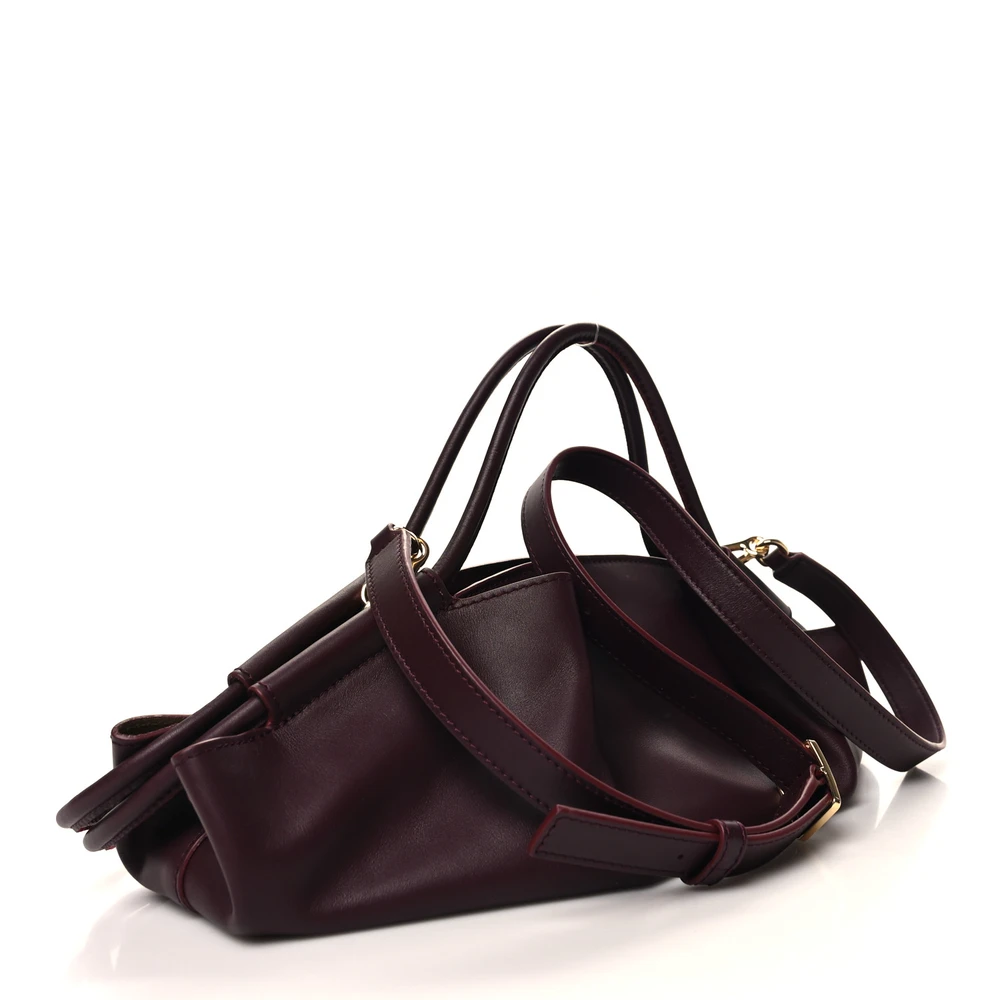 Loewe Paseo Bag Small Burgundy Shiny Nappa Calfskin Leather - 图片 3
