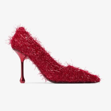 JIMMY CHOO Ruby red wire heels, pointy stiletto heels （9.5cm)