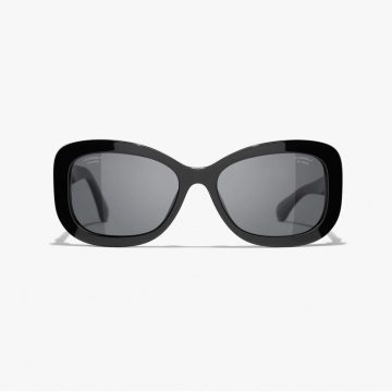 CHANEL glasses black silver color size 55口19-145