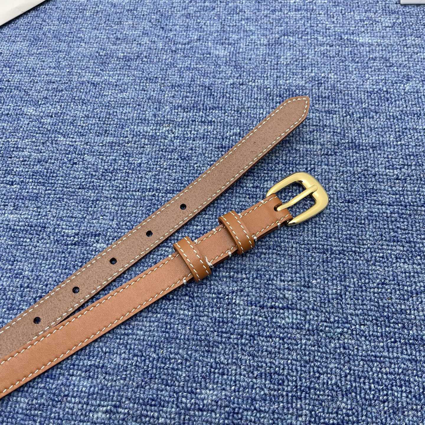 Celine Belt In Brown/Black Calfskin With Gold Hardware 20mm - 图片 4