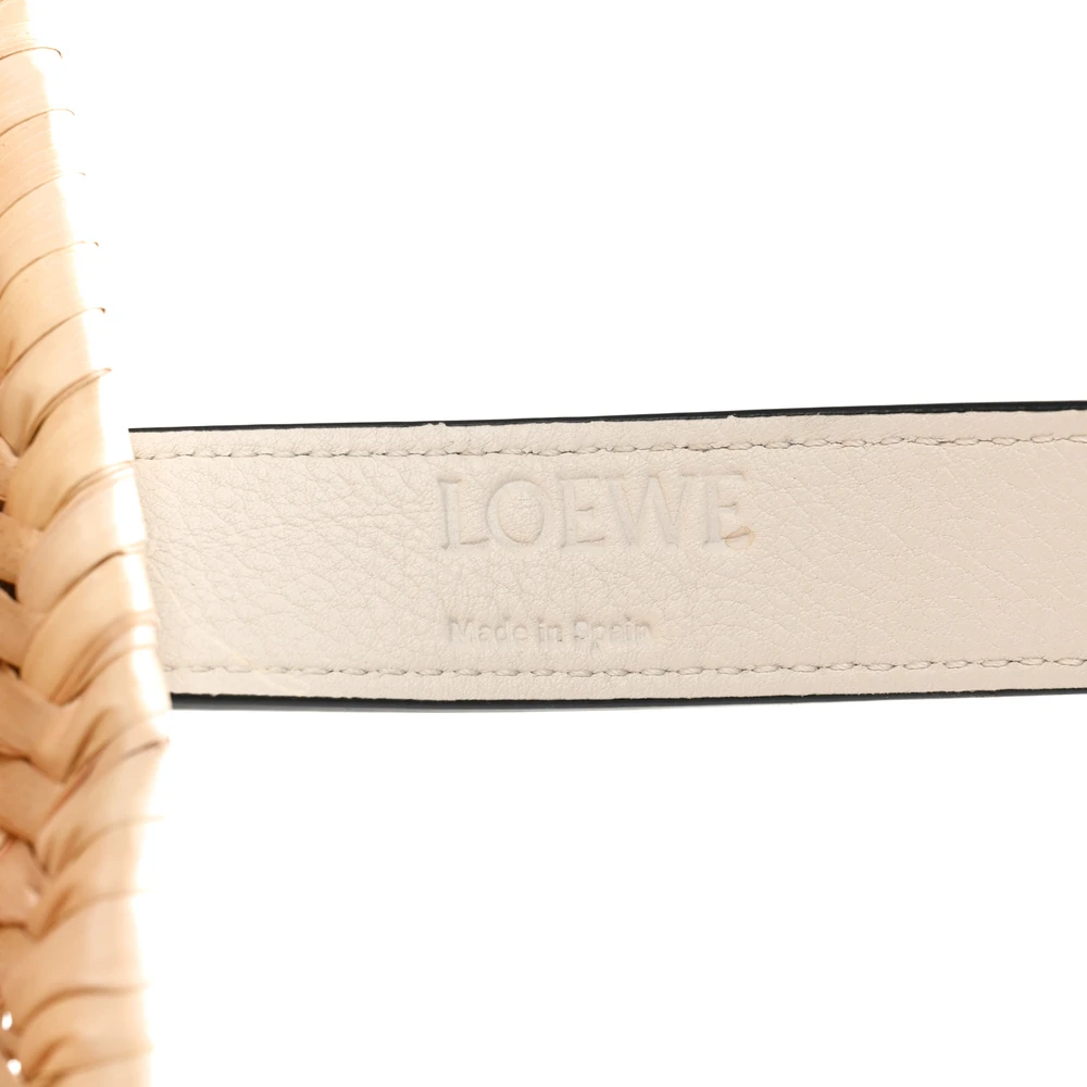 Loewe Basket Tote Bag Small Natural/White Raffia & Calfskin Leather - 图片 2