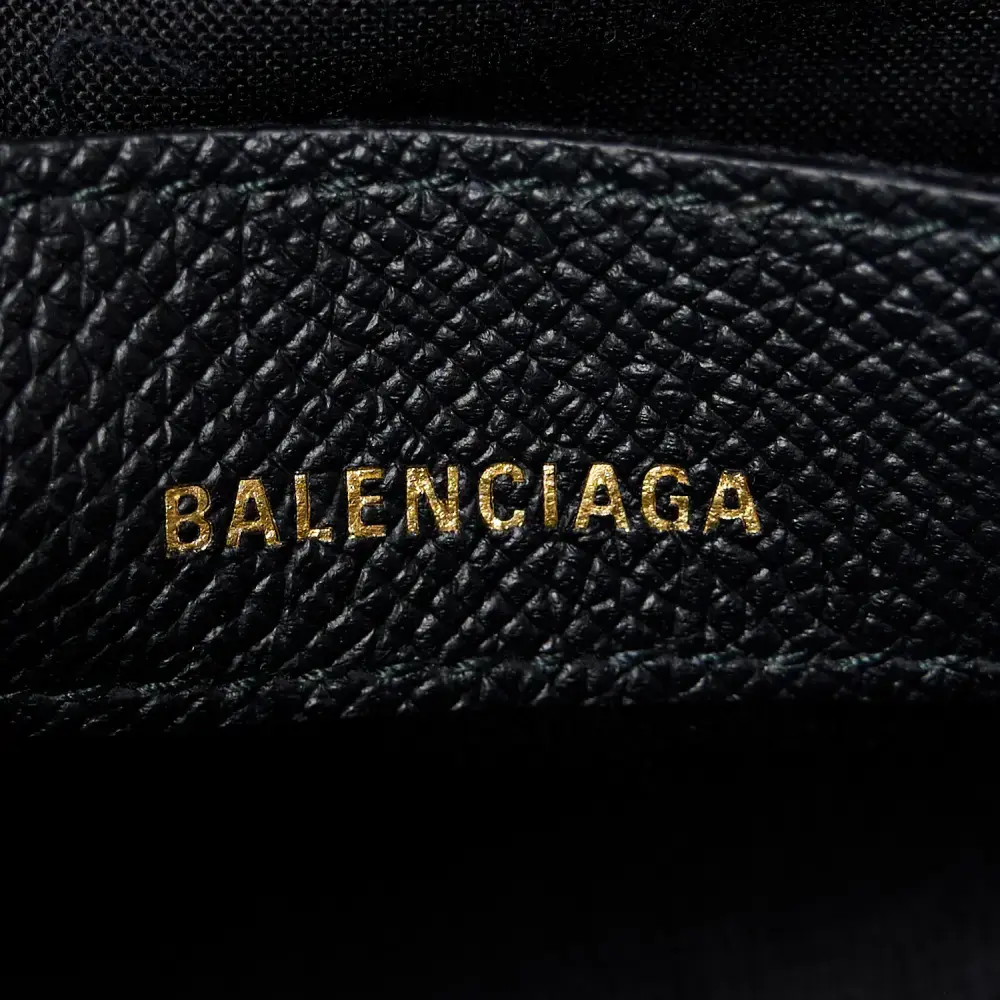 Balenciaga XXS Ville Top Handle Bag Black/White Signature Grained Calfskin Leather Gold Hardware - 图片 2