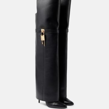 GIVENCHY Black leather knee-high boo