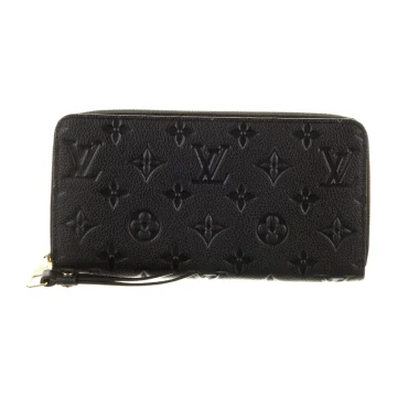 Louis Vuitton Medium Zippy Wallet Black Empreinte Leather Gold Hardware