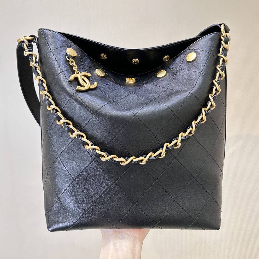 Chanel Black willow bucket Tote Bags Quilted Lambskin Leather shoulder bag - 图片 3