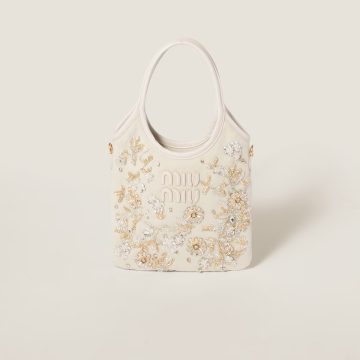 Miu Miu IVY Beaded embroidery white Shoulder Bags