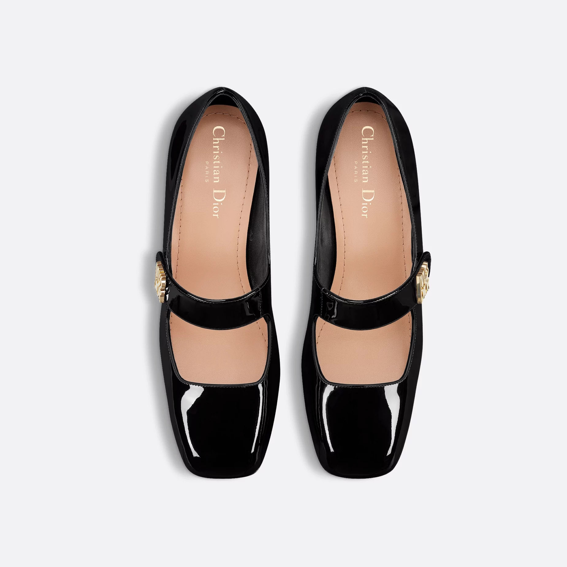 Dior black heels with thick heels and square heels high heels shoes - 图片 4