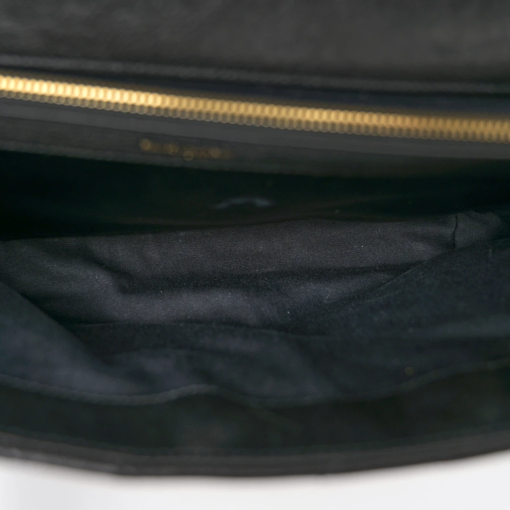 Saint Laurent Large College Satchel Black Chevron Monogram Sheepskin Matelasse Leather Aged Gold Hardware - 图片 7