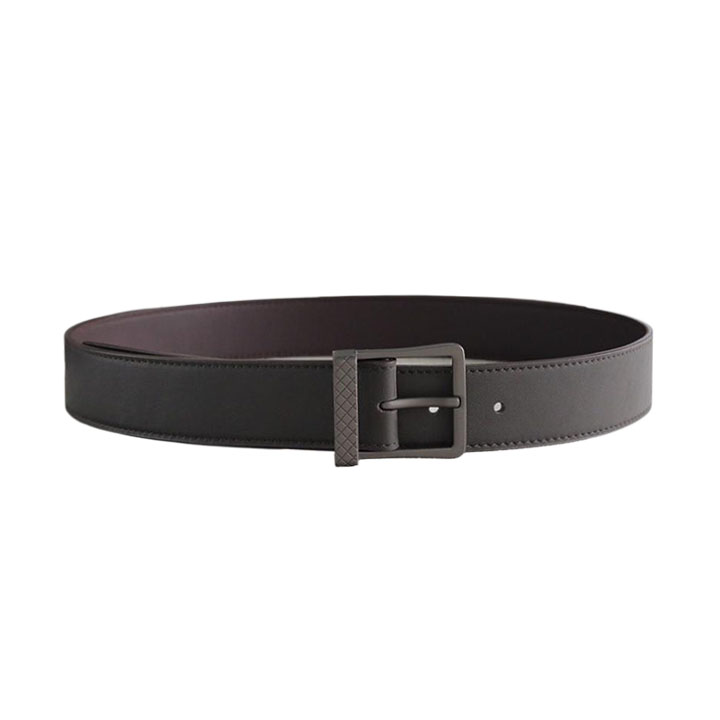 Bottega Veneta Men's Square Buckle Belt In Black/Coffee/Blue Calfskin With Matte Gun Black Hardware 35mm - 图片 7