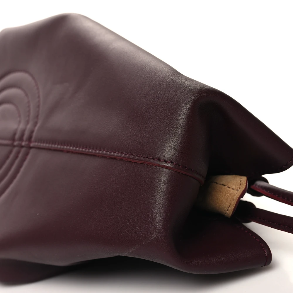 Loewe Paseo Bag Small Burgundy Shiny Nappa Calfskin Leather - 图片 5