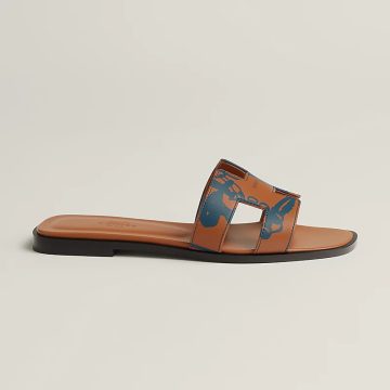 HERMES Oran Brown Slippers