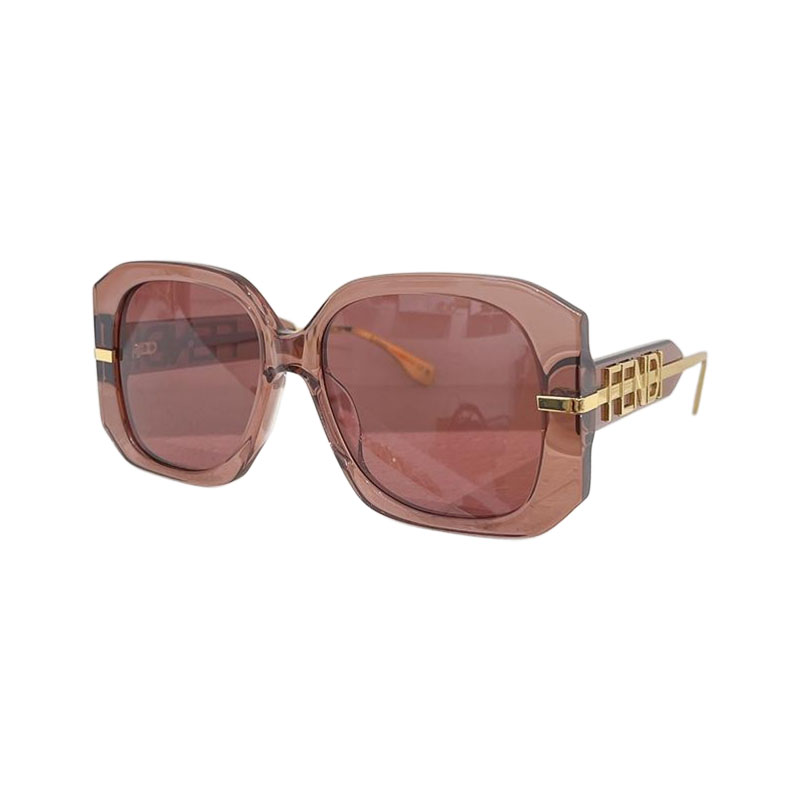 Fendi square frame glasses eggplant/tawny/transparent/black gold/red color Size 56口16-140 - 图片 7