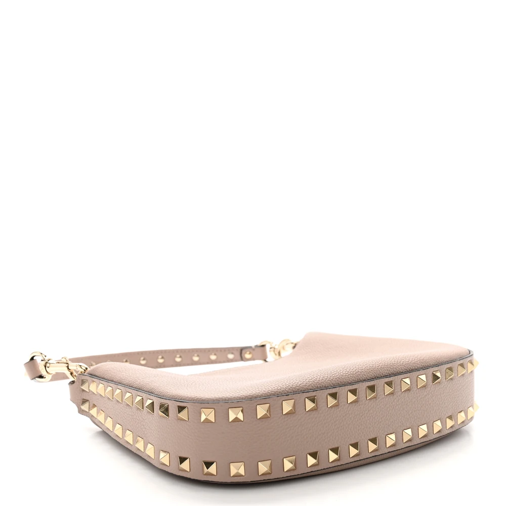 Valentino Garavani Mini Rockstud Hobo Poudre Grainy Calfskin Leather Gold Hardware - 图片 5