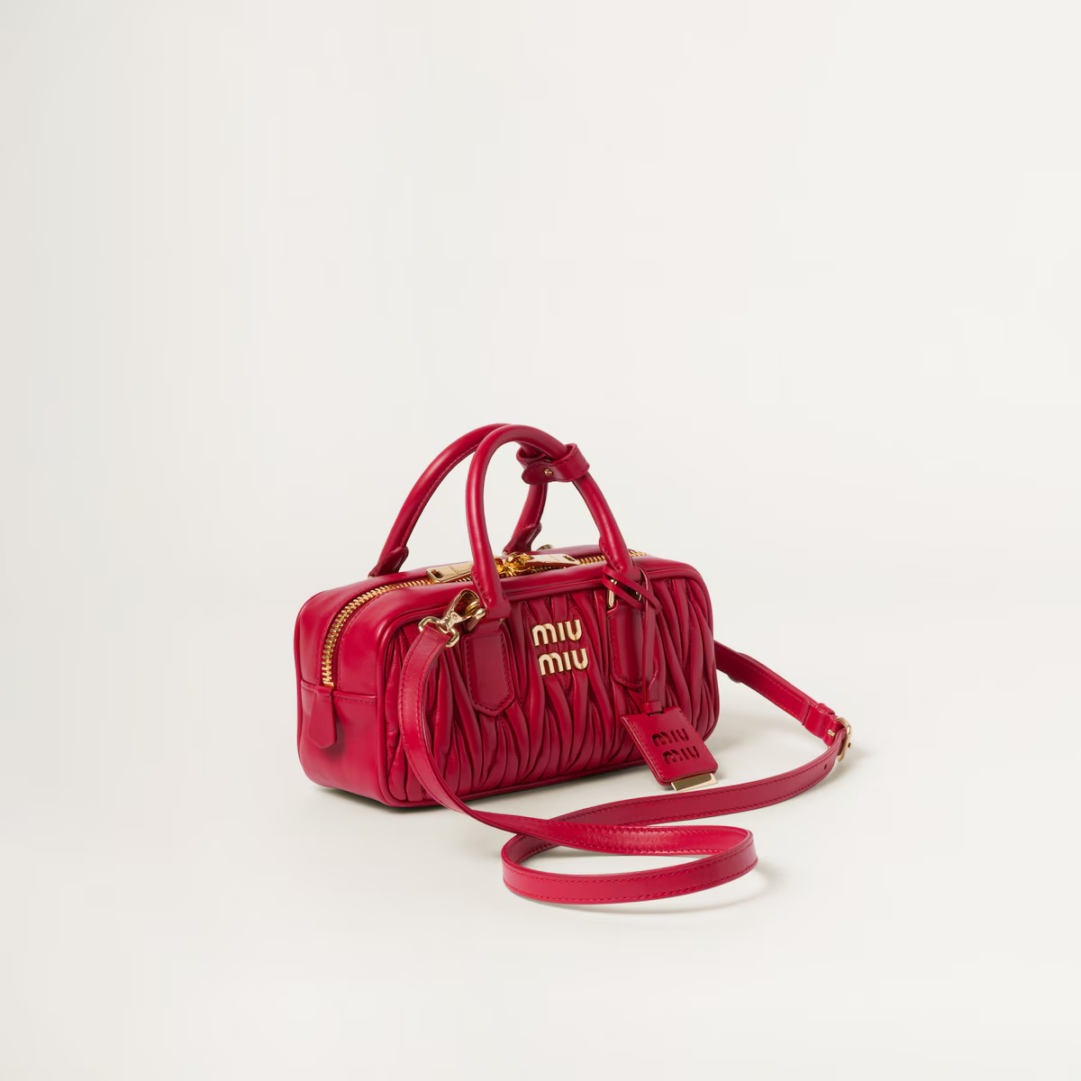 Miu Miu Arcadie matelassé Quilted Lambskin Leather Red Top-Handle Bags - 图片 3