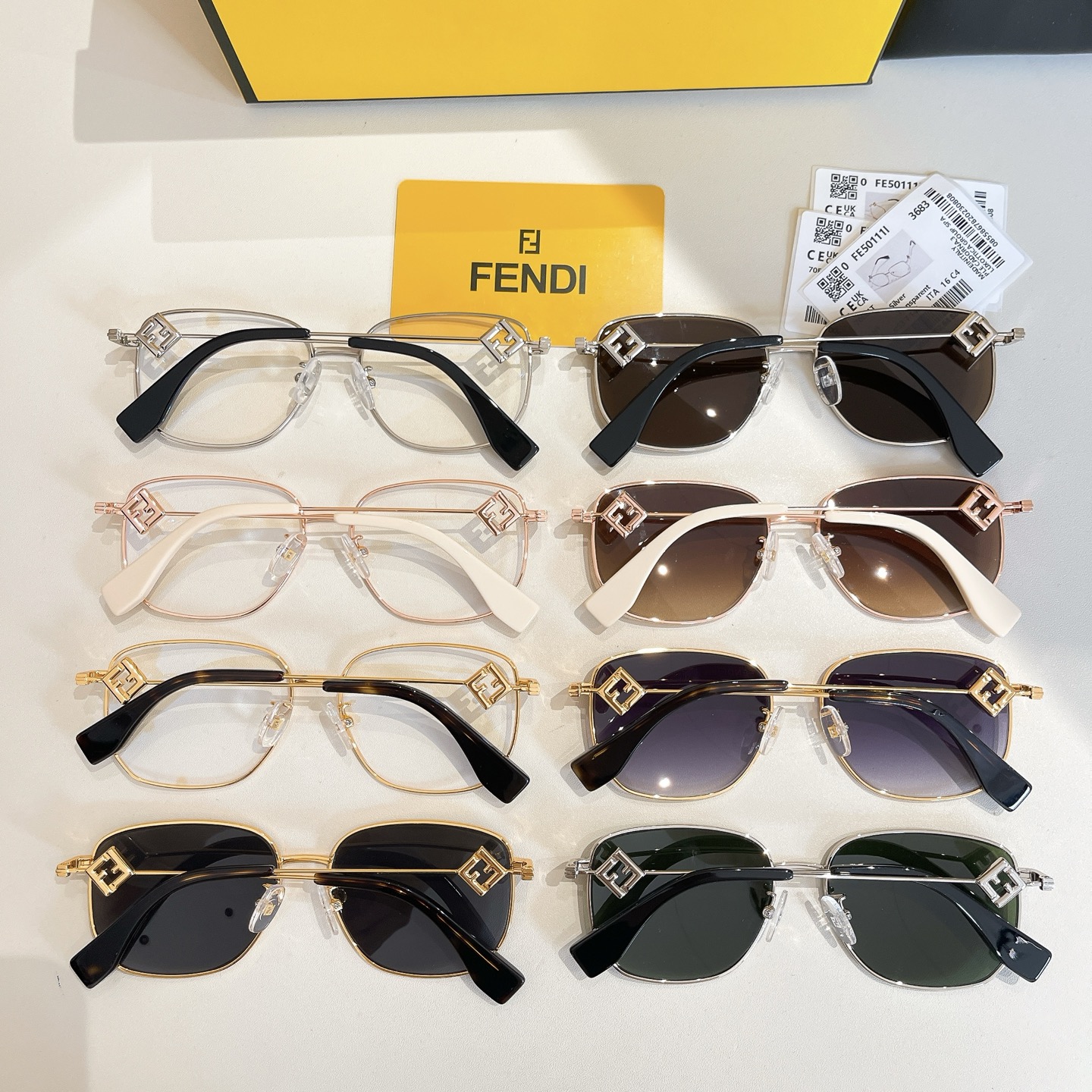 Fendi glasses silver/gold/rose gold/brown/eggplant/sepia/green/black gold color Size 56口16-140 - 图片 10