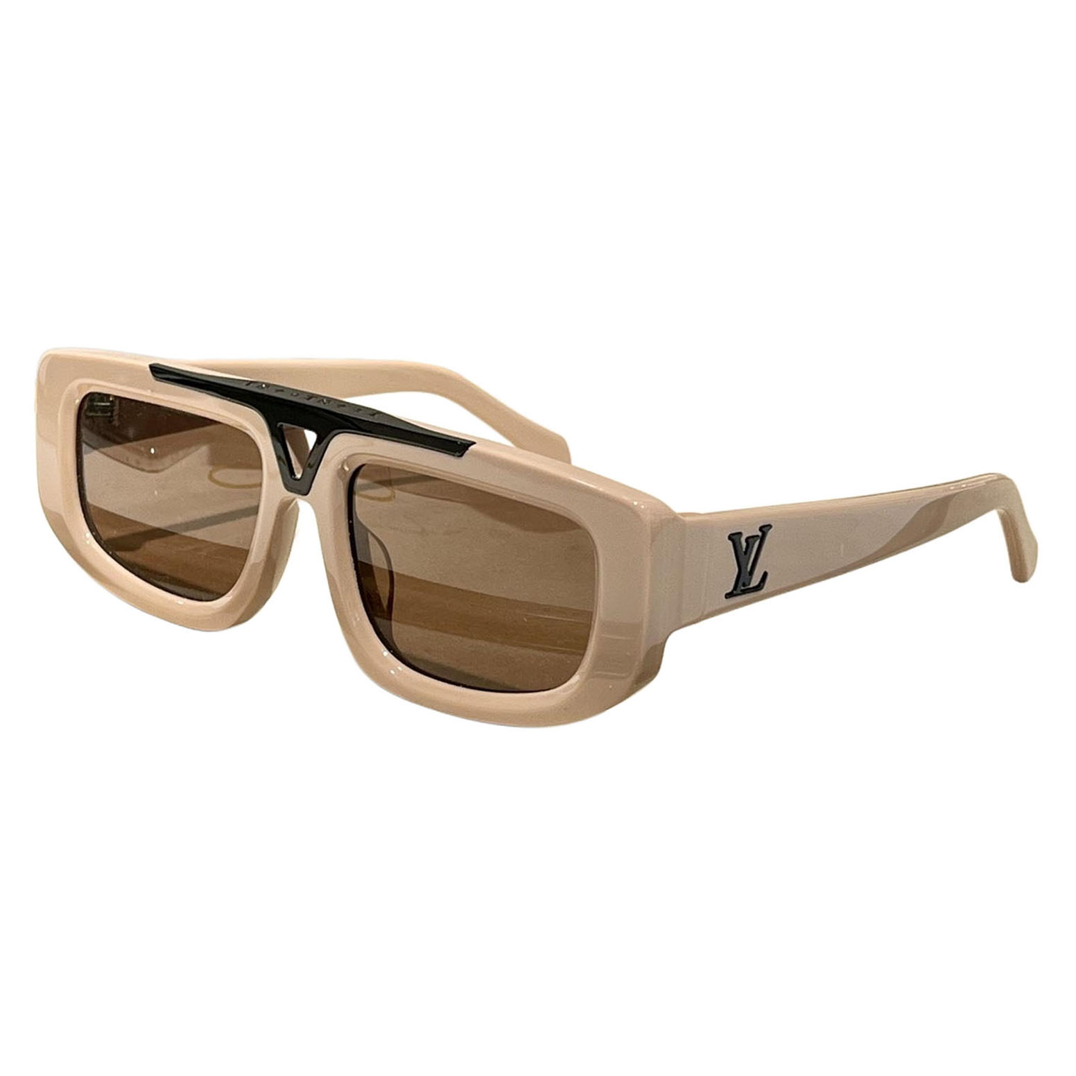 Louis Vuitton square frame glasses yellow/black white/black gold/leopard/beige/white/camel color Size 54口19-145 - 图片 7