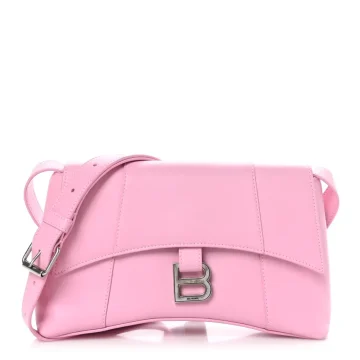 Balenciaga XS Downtown Shoulder Bag Candy Pink Semi-Shiny Smooth Calfskin Leather Silver Hardware