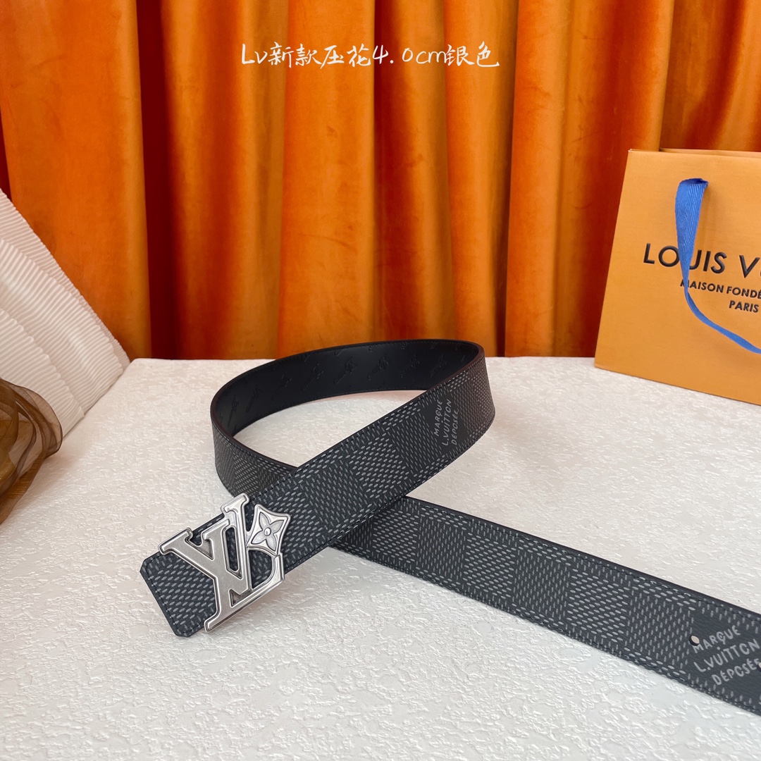 Louis Vuitton Men's Flower Buckle Reversible Belt In Black/Brown Calfskin And Damier Canvas With Gold/Silver Hardware 40mm - 图片 9