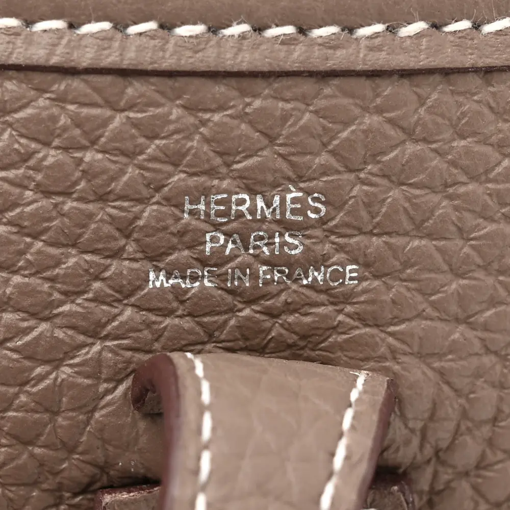 Hermès Amazone Evelyne TPM Étain / Bleu Indigo Taurillon Clemence Leather Silver Hardware - 图片 2