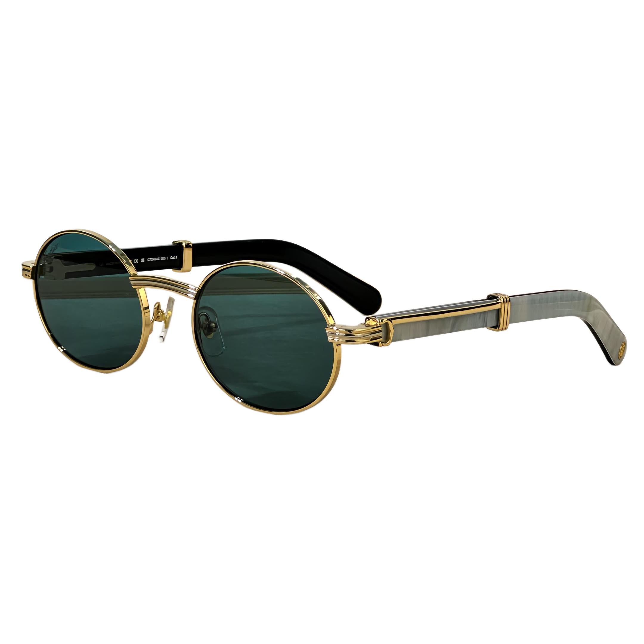 Cartier Oval glasses black/grey silver/black gold/brown gold/blue/black camouflage/green color Size 55-22-145 - 图片 7