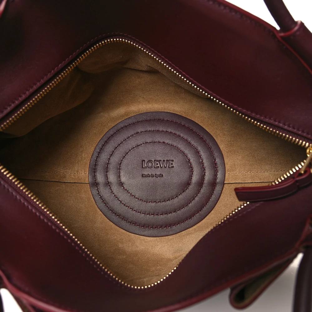 Loewe Paseo Bag Small Burgundy Shiny Nappa Calfskin Leather - 图片 7