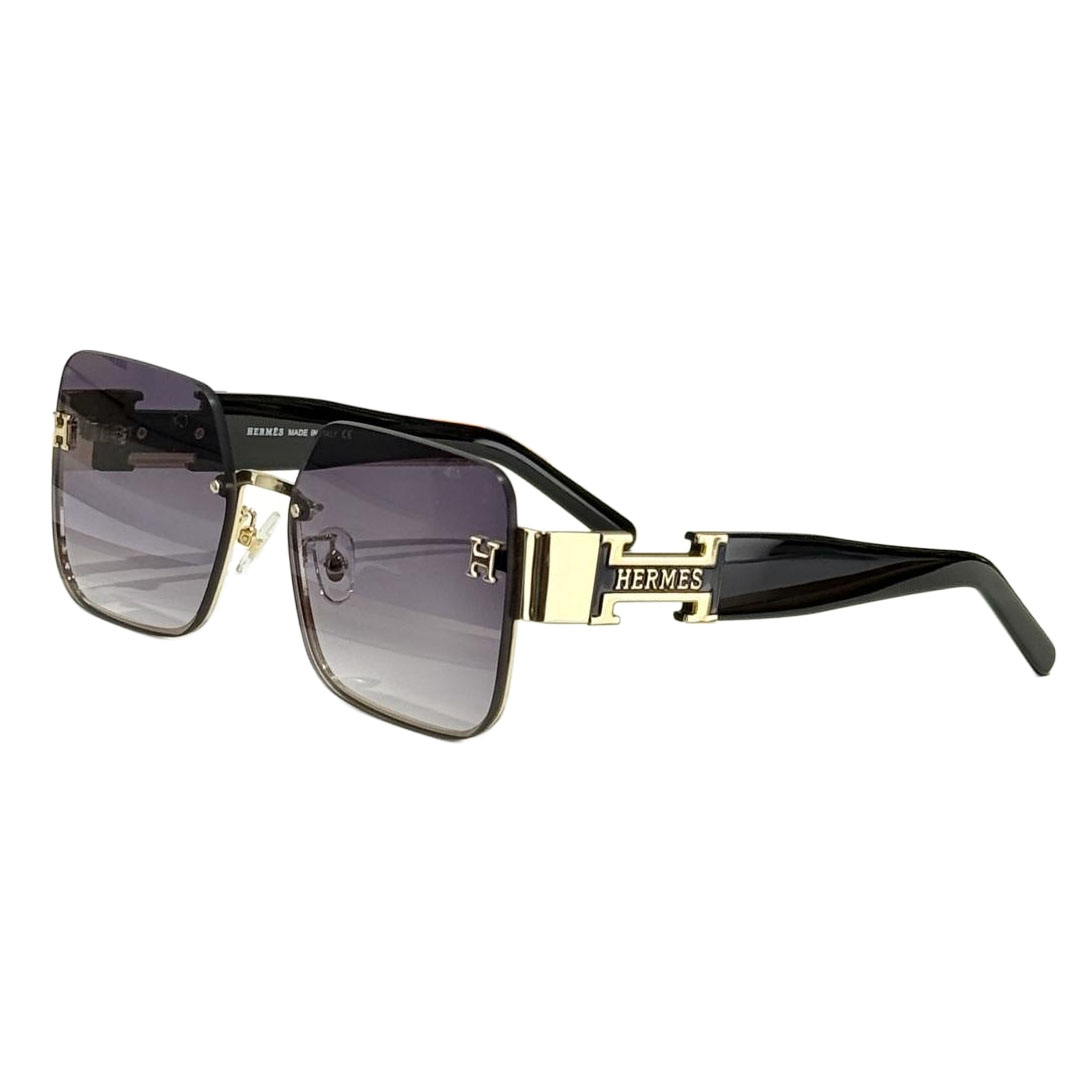 Hermès square frame glasses burgundy/green/teal/black gold/black/leopard brown/purple gold/rosy brown/leopard color Size 53口20-142 - 图片 10