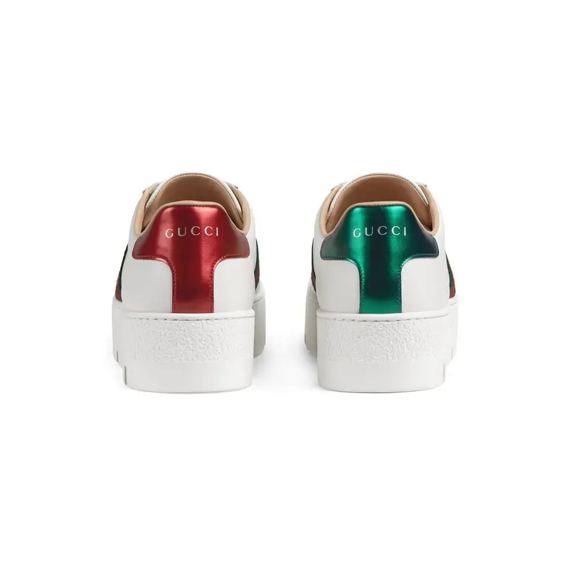 Gucci Ace series platform sneakers woven fabric women's sports shoes - 图片 4
