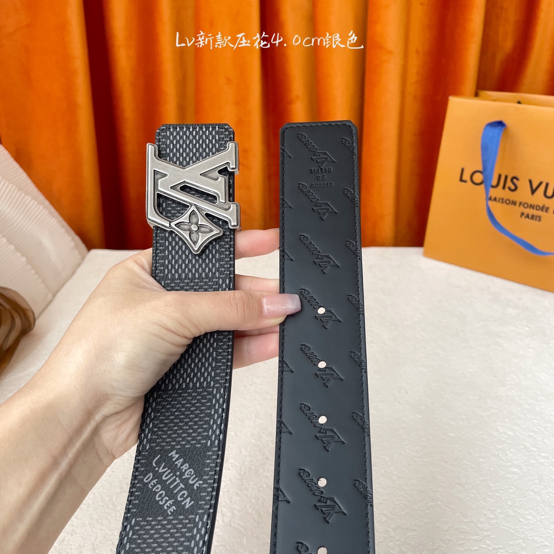Louis Vuitton Men's Flower Buckle Reversible Belt In Black/Brown Calfskin And Damier Canvas With Gold/Silver Hardware 40mm - 图片 10