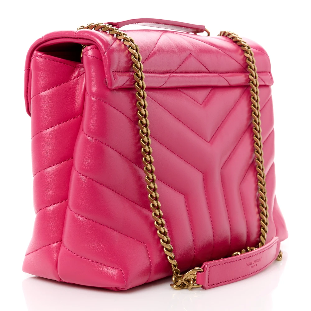 Saint Laurent Small Loulou Chain Satchel Fresh Fuchsia Y-Quilted Monogram Calfskin Leather Gold Hardware - 图片 3
