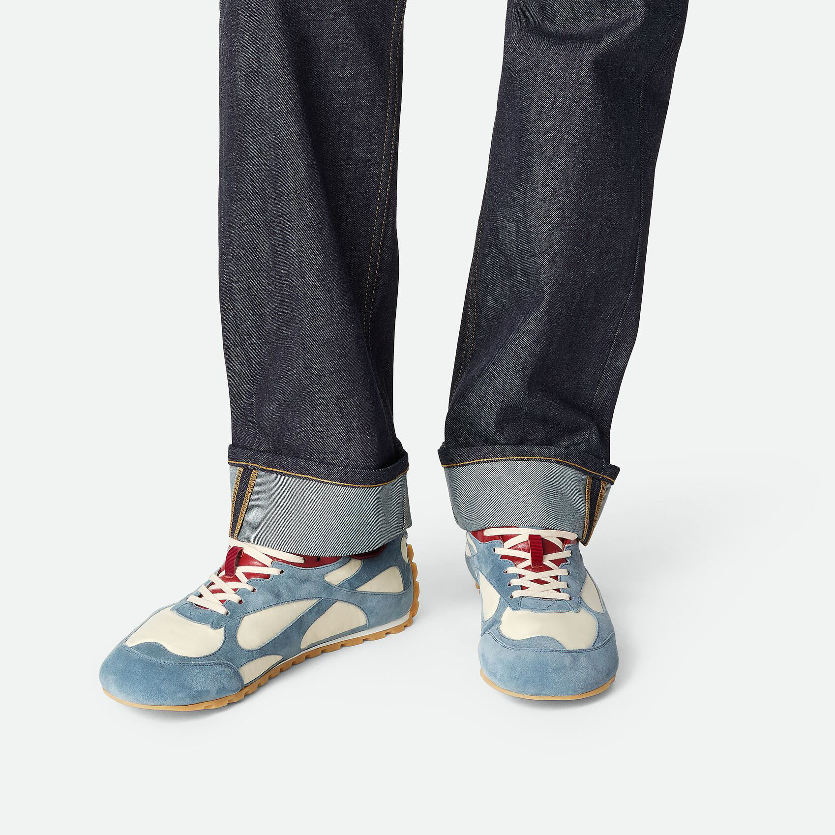 Bottega Veneta Orbit Flash Sneakers In Ice/Sea Salt Suede And Nylon Lace-Up Sneaker With Leather Trims - 图片 7