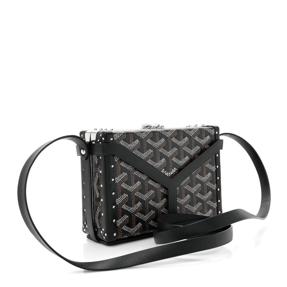 Goyard Mini Minaudiere Trunk Bag Black Goyardine Canvas - 图片 3