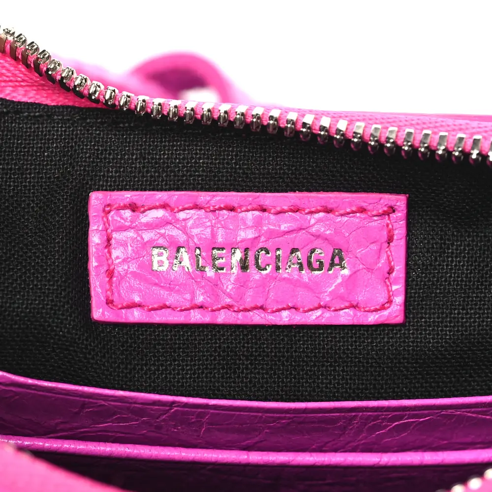 Balenciaga Le Cagole Mini Purse With Chain Lipstick Pink Agneau Arena Leather Silver Hardware - 图片 2